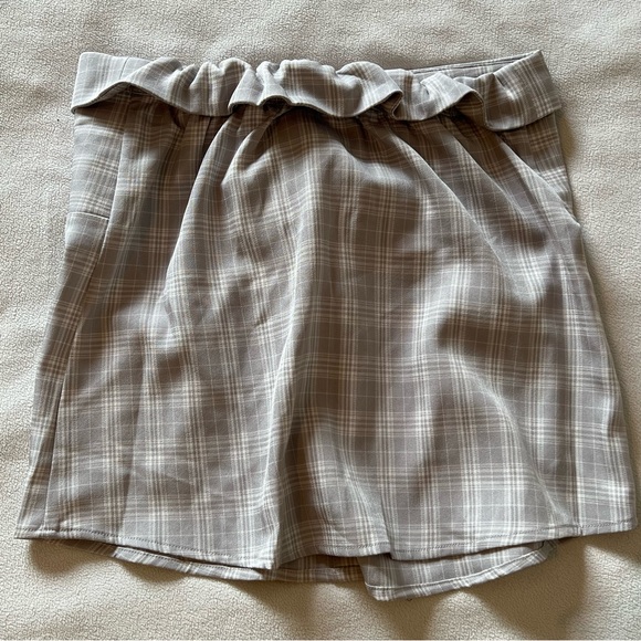 Anthropologie Strapless Front Tie Plaid Buttondown - Picture 4 of 13